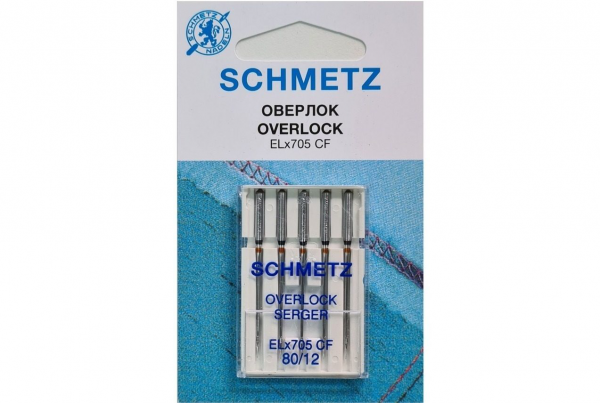 Иглы Schmetz для оверлока ELx705 CF №80, 5 шт в Красноярске