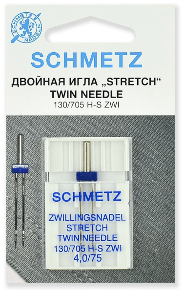Иглы Schmetz стрейч двойные 130/705 H-S ZWI 4,0/75, 1 шт в Красноярске